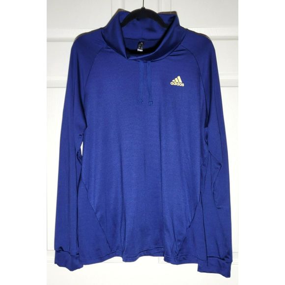 Adidas Primegreen Womens 1X Aeroready High-Collar Sweatshirt Blue‎ Pre-Owned - Picture 1 of 7
